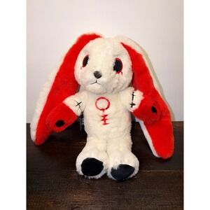 Mysterious Plushie Dreadfuls White Red Gothic Bunny Plush Toy 12in